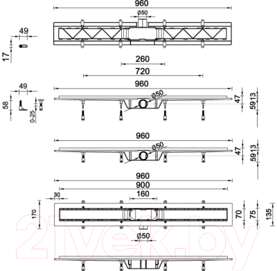 Трап для душа Styron Harmony STY-H-90