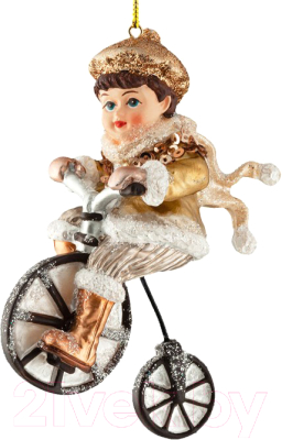 Елочная игрушка Erich Krause Decor Мальчик на велосипеде / 47689 - фото