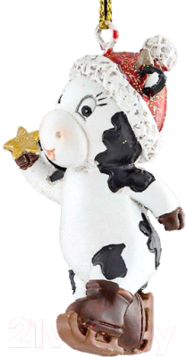 Елочная игрушка Erich Krause Decor Праздничная коровка / 51242 - фото