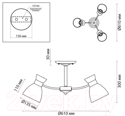 Люстра Lumion Wilma 4534/3C