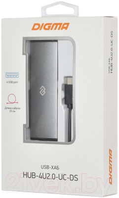 USB-хаб Digma HUB-4U2.0-UC-DS