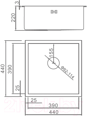 Мойка кухонная Gerhans K34444B