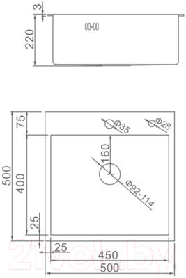 Мойка кухонная Gerhans K35050B