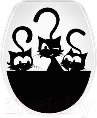 Сиденье для унитаза Bisk Iris Foto Кот 07992 - фото