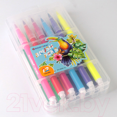 Фломастеры Darvish С мягкой кистью / DV-9930-12