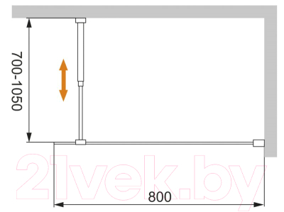 Душевая стенка Cezares LIBERTA-L-1-80-GR-Cr