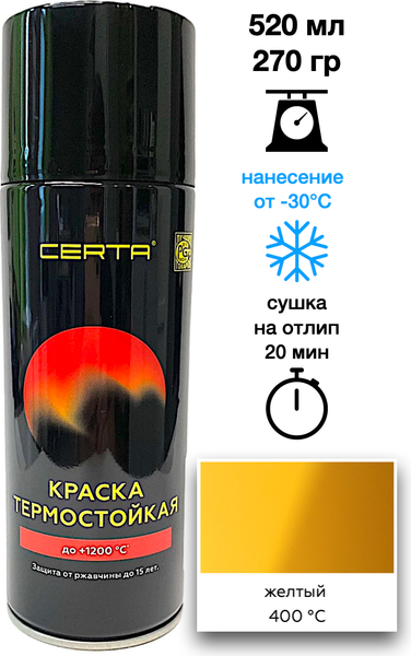 Краска Certa Термостойкая RAL 1003 400°С