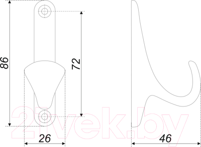 Крючок для одежды Boyard Luis K102BL.2