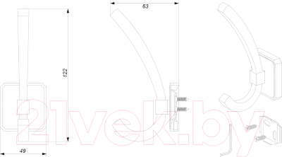 Крючок для одежды Boyard Henry K217AB.9