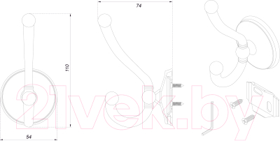 Крючок для одежды Boyard Laura K218ABL.9
