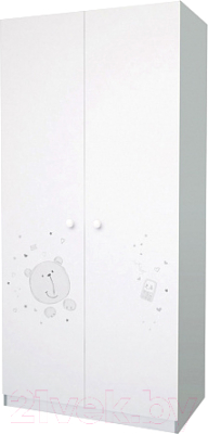 Шкаф Polini Kids French 1230 Teddy / 0001589.55 (белый/серый) - фото