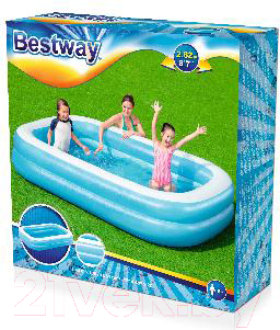 Надувной бассейн Bestway Blue Rectangular 54006