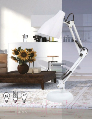 Настольная лампа ЭРА N-123-Е27-40W-W / Б0047196 (белый)