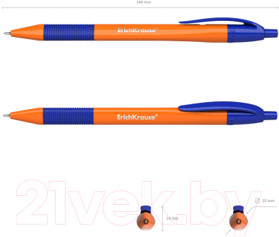 Ручка шариковая Erich Krause U-209 Orange Matic&Grip / 47593