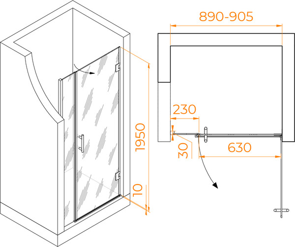 Душевая дверь RGW HO-012B / 350601209-24