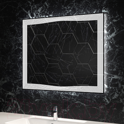 Зеркало Пекам Lines 100x80 / Lines-100x80s (с подсветкой и сенсором на прикосновение)