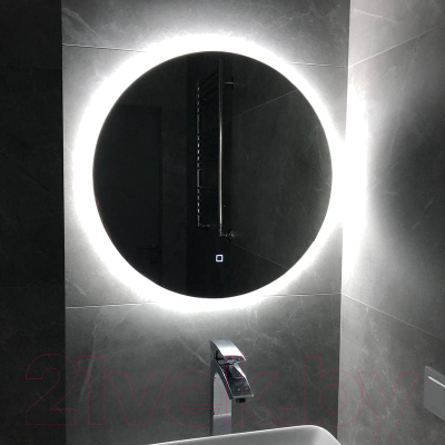 Зеркало Пекам Ring Fly 80x80 / ringFly-80x80s (с подсветкой и сенсором на прикосновение)