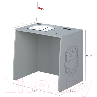 Письменный стол Polini Kids Marvel 4105 Железный человек (серый)