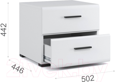 Прикроватная тумба Империал Йорк (белый жемчуг/белый глянец)