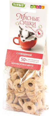Лакомство для собак TiTBiT Мясные сушки с говядиной / 018439 - фото