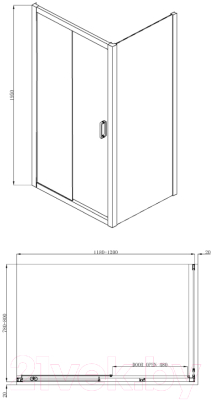 Душевой уголок Adema Direct-120 (прозрачное стекло)