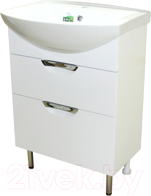 Тумба под умывальник СанитаМебель Камелия-64.12 Д3 (белый) - фото