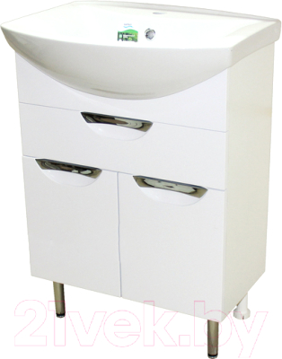 Тумба под умывальник СанитаМебель Эмили-601.600 (белый) - фото