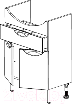 Тумба под умывальник СанитаМебель Эмили-601.600 (белый)