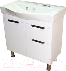 Тумба под умывальник СанитаМебель Эмили-601.800 (белый) - фото