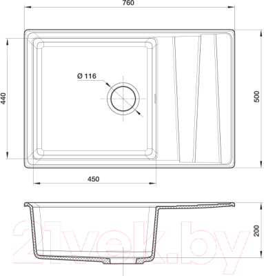 Мойка кухонная GranFest GF-LV-760L