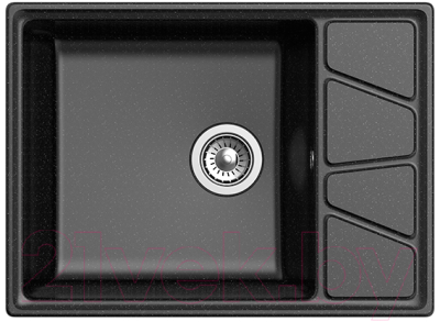 Мойка кухонная GranFest GF-V680L (черный) - фото