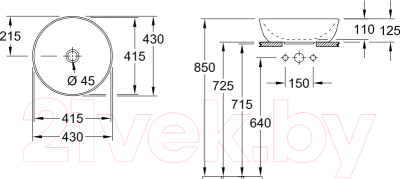 Умывальник Villeroy & Boch Artis CeramicPlus 417943R1 (белый)