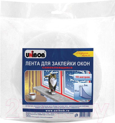Утеплитель самоклеющийся Unibob Пенополиэтиленовая 50x2мм 10м / 41542 - фото