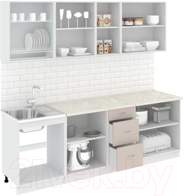 Готовая кухня Кортекс-мебель Корнелия Лира 2.4м