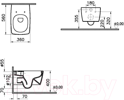 Унитаз подвесной VitrA Metropole / 7672B003-0075