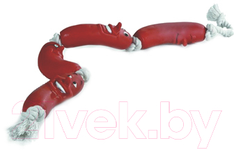 Игрушка для собак Beeztees Сосиски виниловые 4 на веревке / 620332 - фото