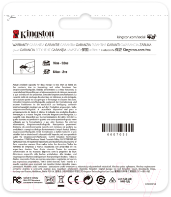 Карта памяти Kingston Canvas Go Plus SDXC (Class10) 64Gb (SDG3/64GB)