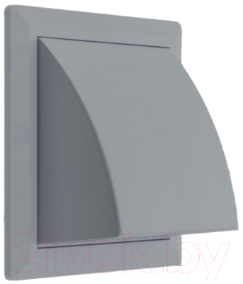 Решетка вентиляционная Storm KF-1717-F100GR с фланцем и обратным клапаном - фото