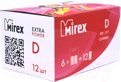 Комплект батареек Mirex R20 D 1.5V / 23702-LR20-E2