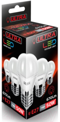 Лампа Ultra LED-G45-7W-E27-3000K