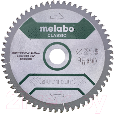 Пильный диск Metabo 628066000 - фото