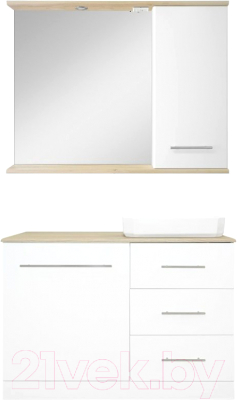 Шкаф с зеркалом для ванной Misty Респект 120 / Э-Рес02120-1П