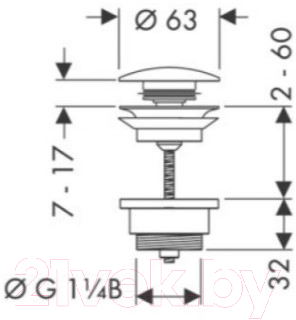 Донный клапан Hansgrohe Push-open 50100670