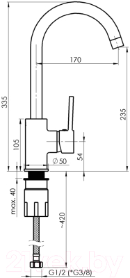 Смеситель Rubineta Axe-33 BR / AX30098