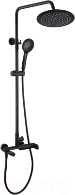 Душевая система Rubineta Olo BK + Ultra-10 SW BK / 625123 - фото