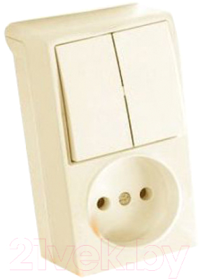 Блок выключатель+розетка Viko Vera / 90681289 - фото