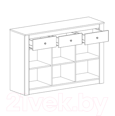 Тумба Мебельград Даллас с 3 ящ и 3 дв (дуб винтерберг/таксония)