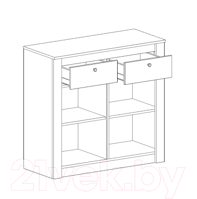 Тумба Мебельград Даллас с 2 ящ и 2 дв (дуб винтерберг/таксония)