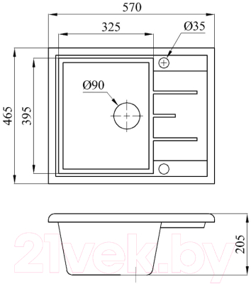 Мойка кухонная со смесителем БелЭворс Mila L + смеситель W4998-4