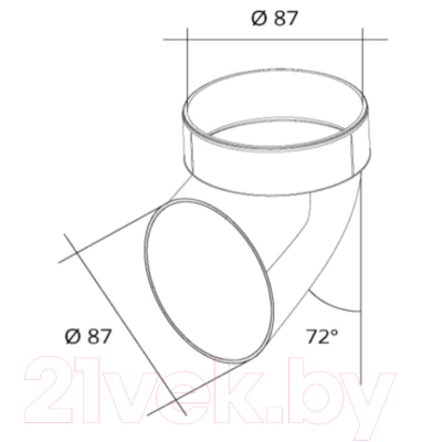 Колено трубы водосточной Grand Line ПВХ сливное RAL 3005